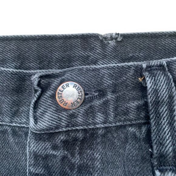 Vintage Rustler Black Denim Jeans Relaxed Fit Straight Leg - Picture 6 of 9